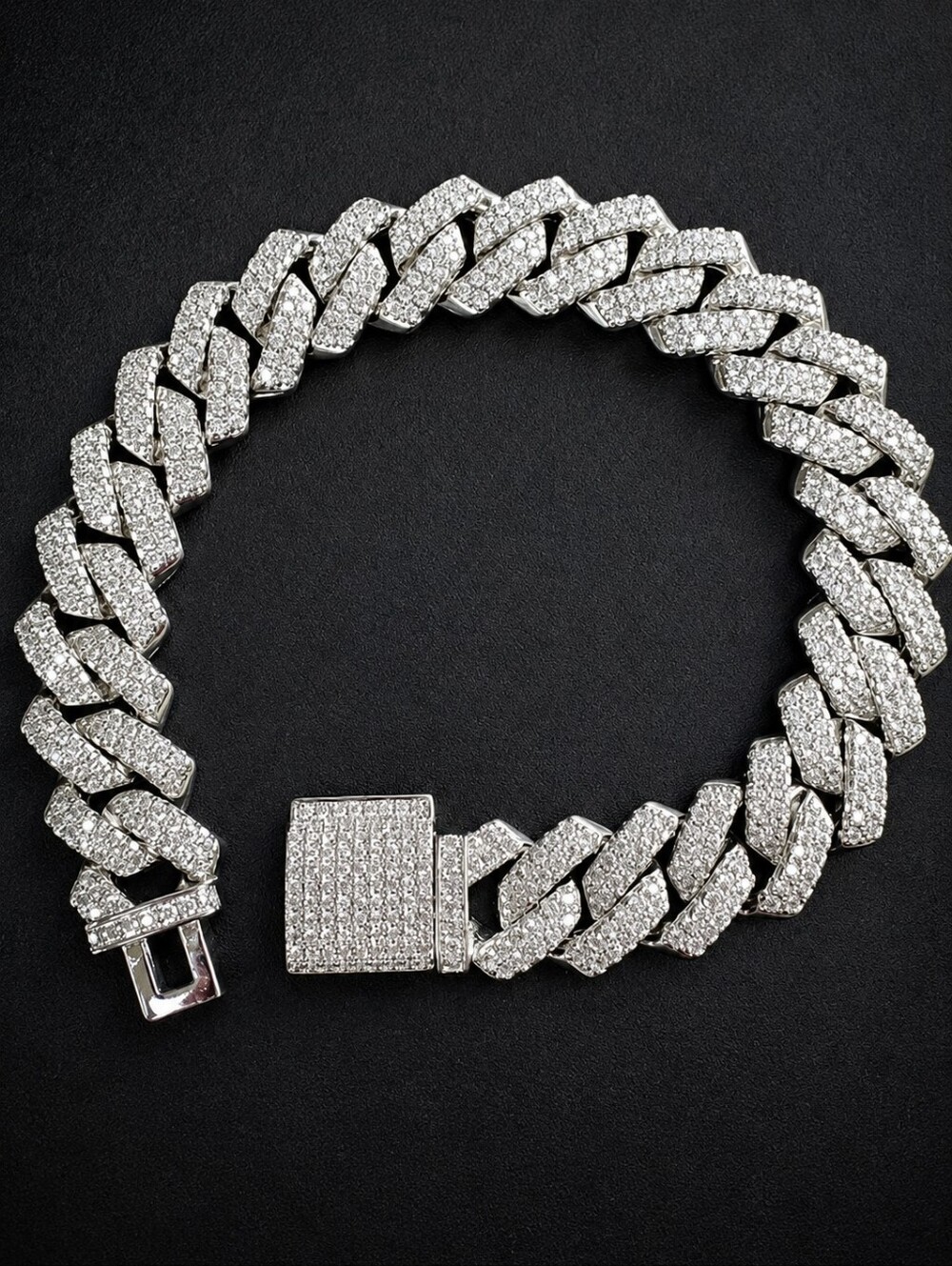 Diamond Prong Cuban Link Bracelet